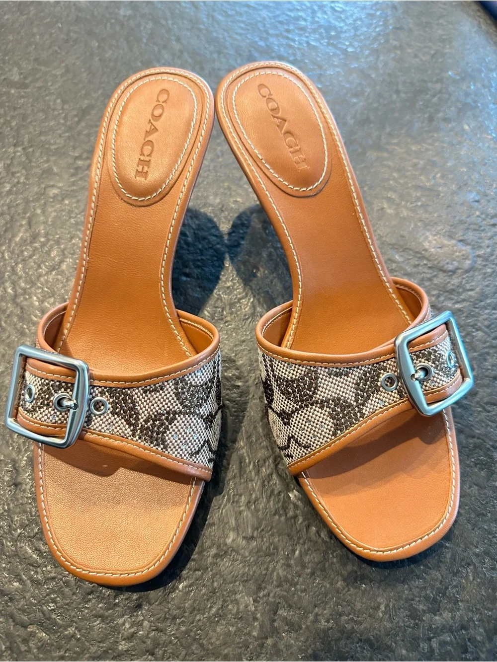 NWOT Coach Margot Crystal Sandals in Burnished Amber size 8.5 RARE FIND